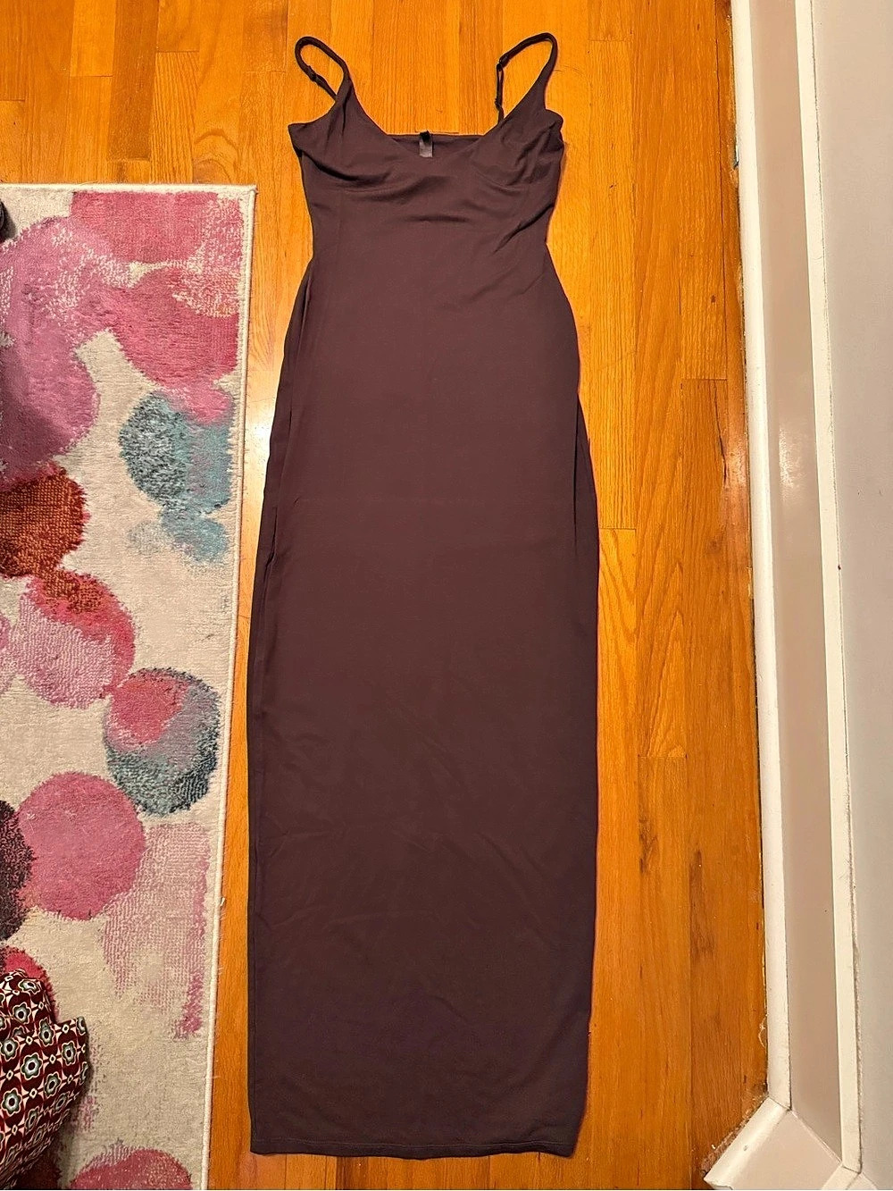 Skims smooth lounge scoop neck maxi dress with built in bra size M